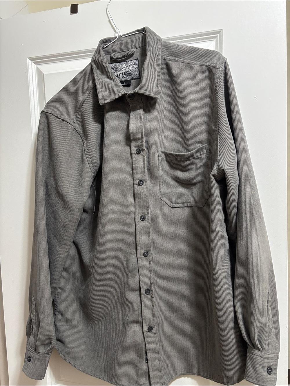 Brooklyn Cloth Gray Corduroy Button-Down Shirt
